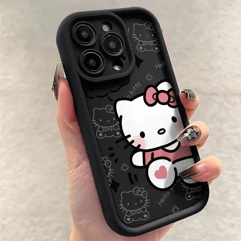 Sanrio Hello Kitty Silicone Phone Case for iPhone 7-16 Pro Max Plus