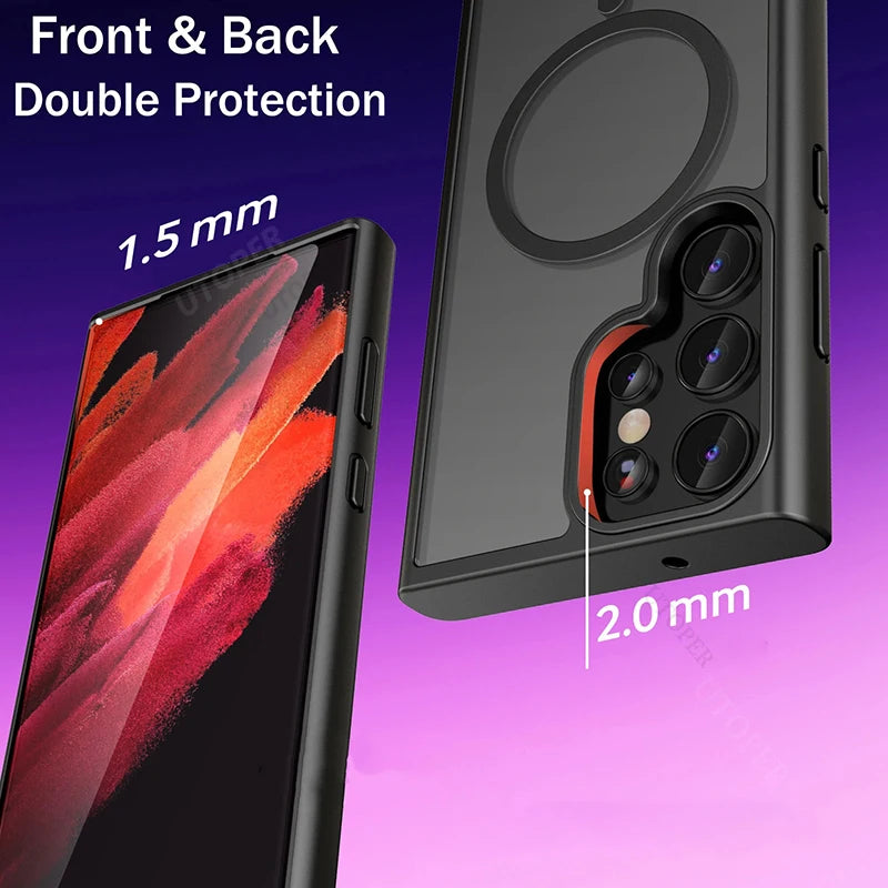 Magnetic Matte Translucent Armor Case Samsung.