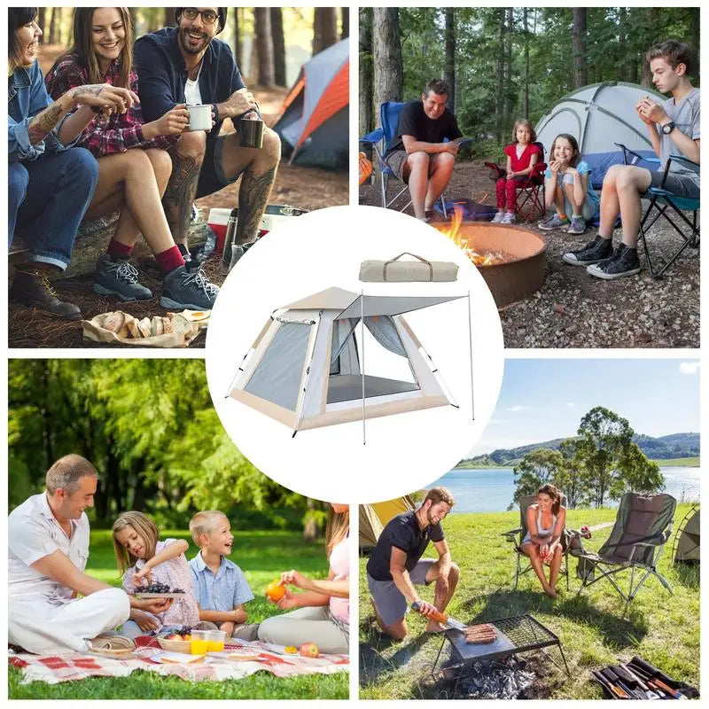 Automatic Beach Tent for 4-6 People – Quick Opening & Waterproof