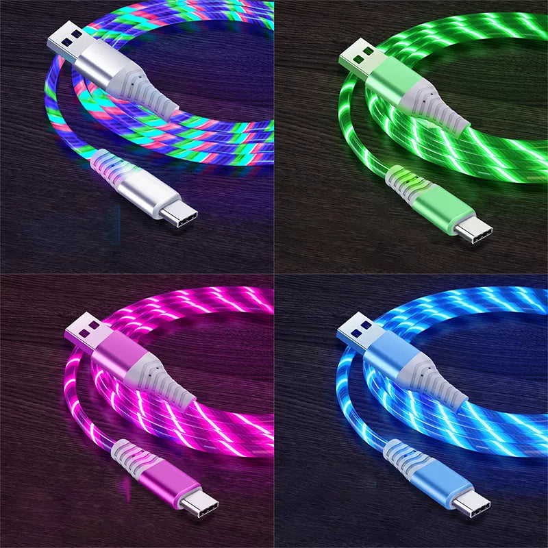 Fast charging LED USB-C cable.