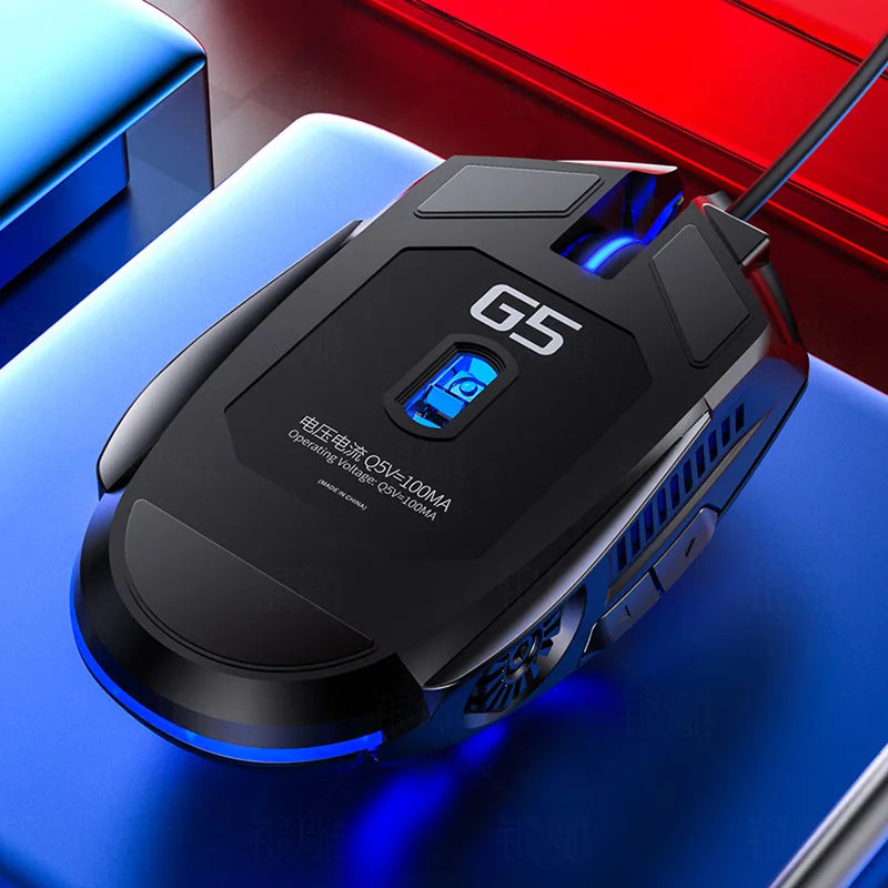 G5 Wired Gaming Mouse 3200 DPI RGB Backlight Silent 6-Button