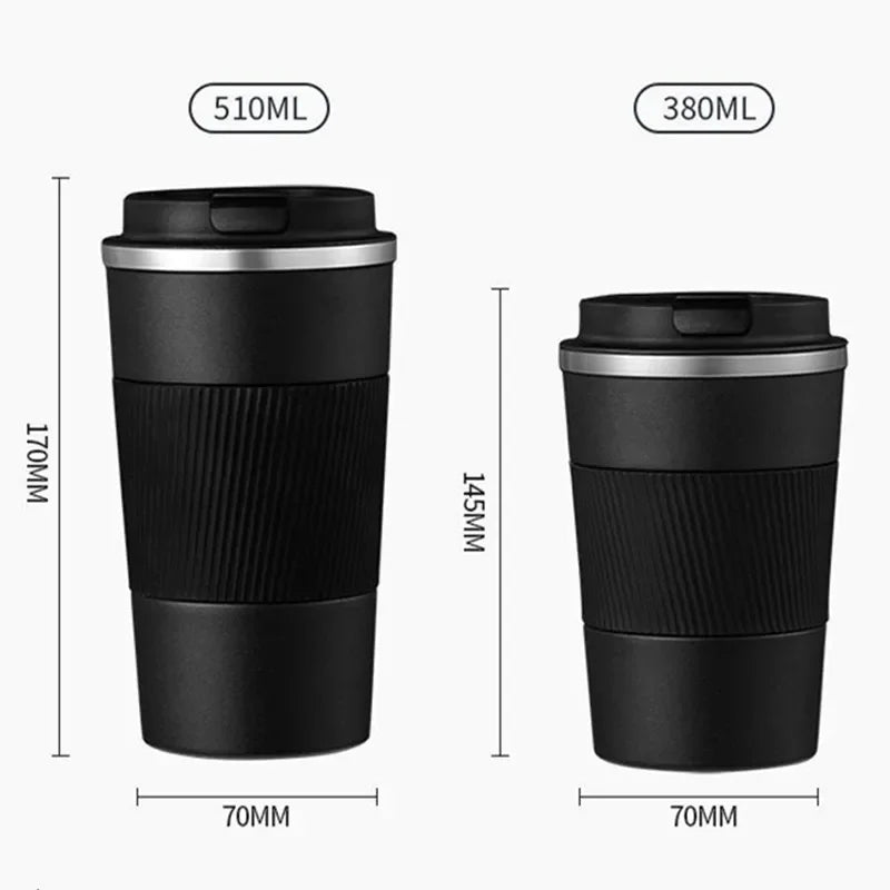 380ml/510ml Stainless Steel Thermal Coffee Mug – Travel Car Insulated Cup