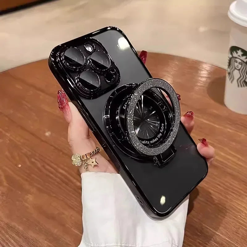 Glitter MagSafe Bracket Case for iPhone 7-16 Pro Max, SE, XS, XR