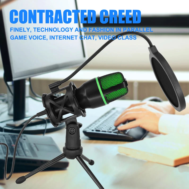 Professional USB Condenser Microphone for PC and Laptop