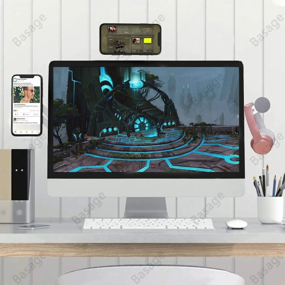 Magnetic Laptop & Monitor Side Phone Holder