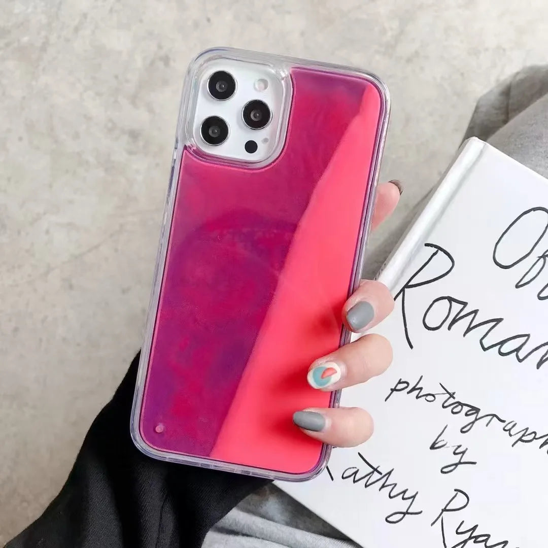 Luminous Quicksand TPU Silicone Case for iPhone 12–16 Pro Max
