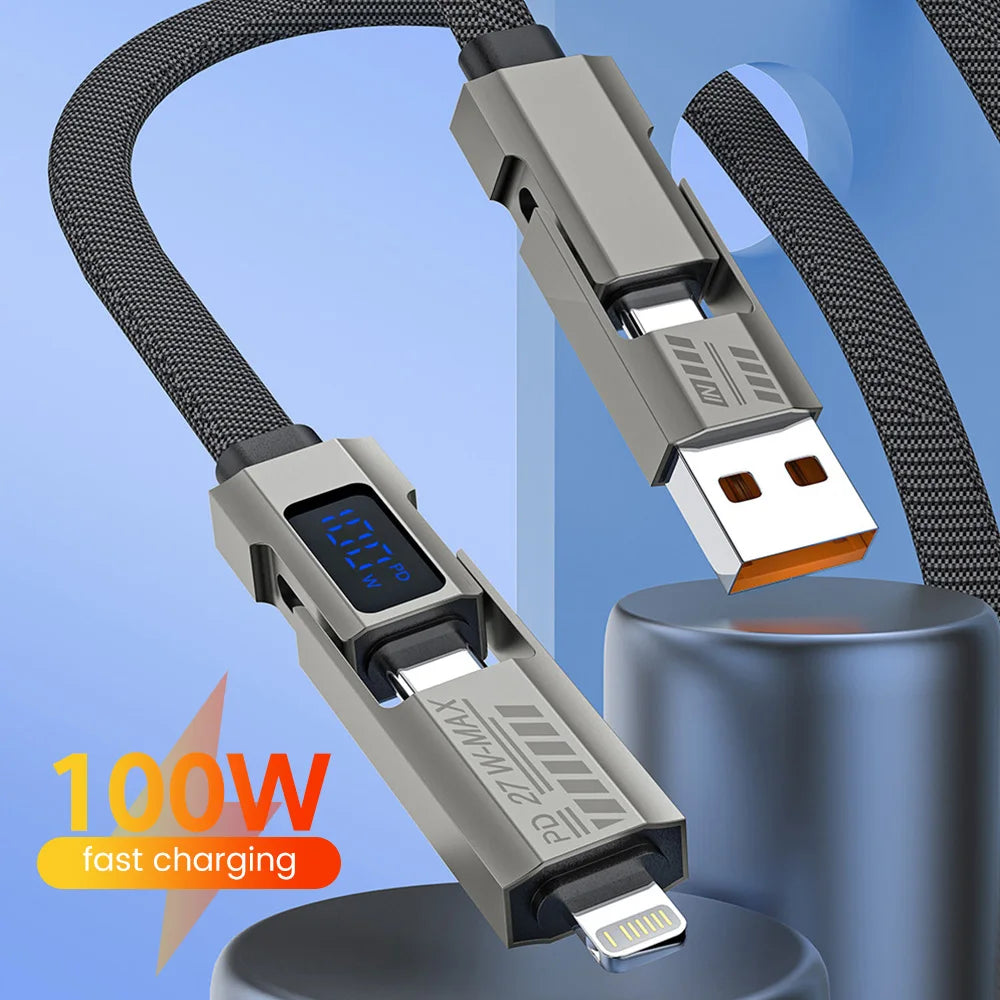 4-in-1 100W USB Type-C Fast Charging Cable