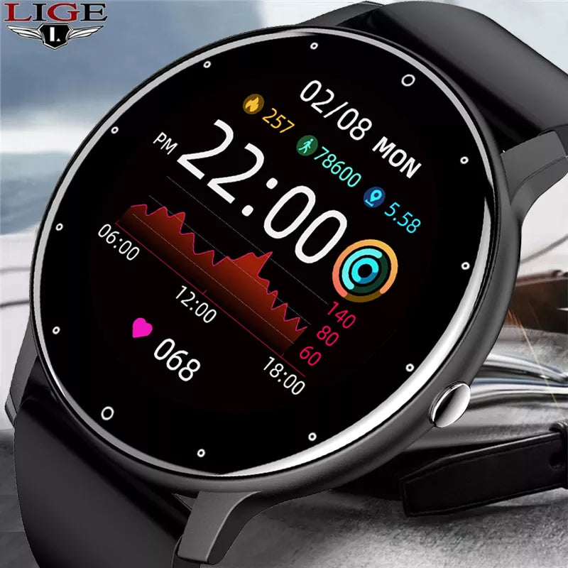 LIGE 2023 Men's Full Touch Smart Watch: Sport, Fitness, IP67 Waterproof