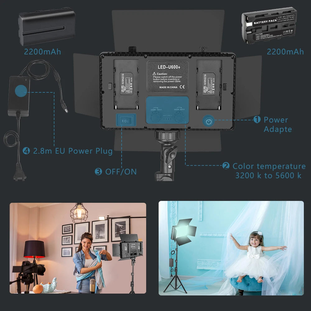 Nagnahz U800+ LED Video Light Photo Studio Lamp