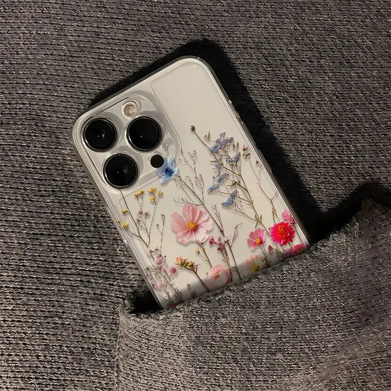 Transparent Floral iPhone Case - Soft Clear Cover