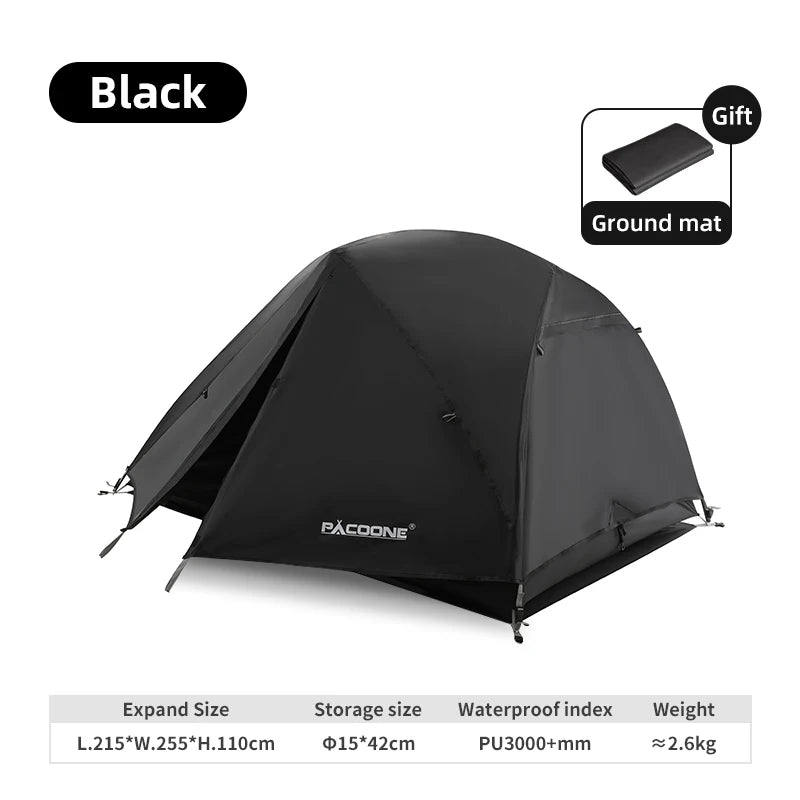 PACOONE Ultralight 20D Nylon Camping Tent – Portable & Waterproof