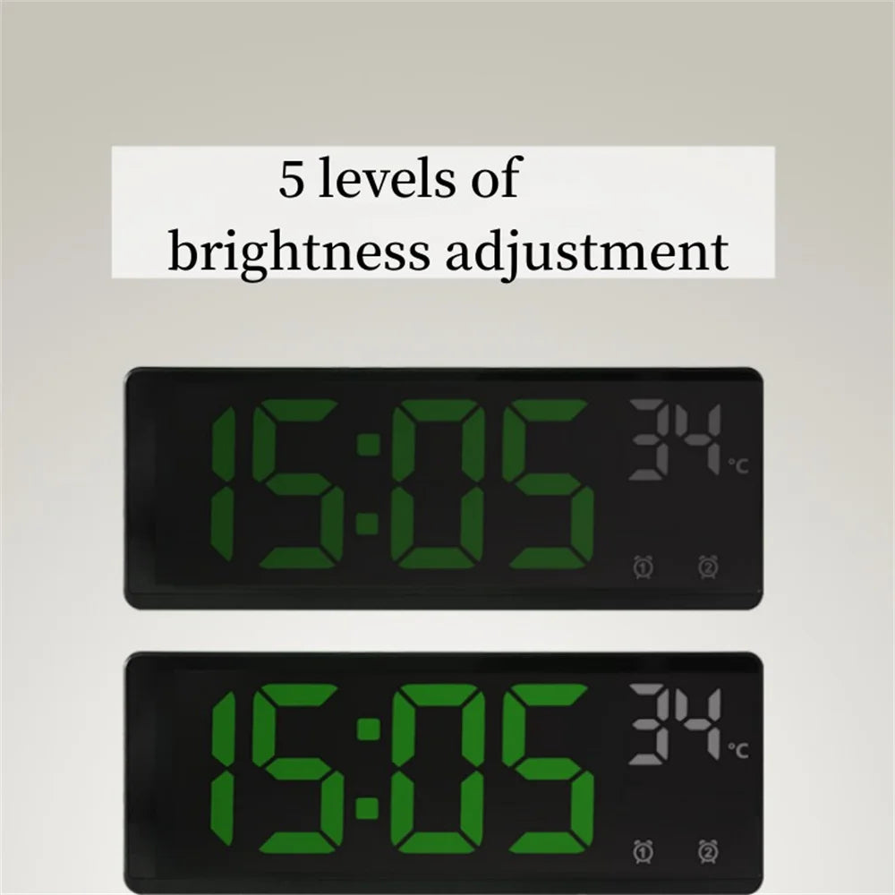 Voice control LED alarm clock, versatile.