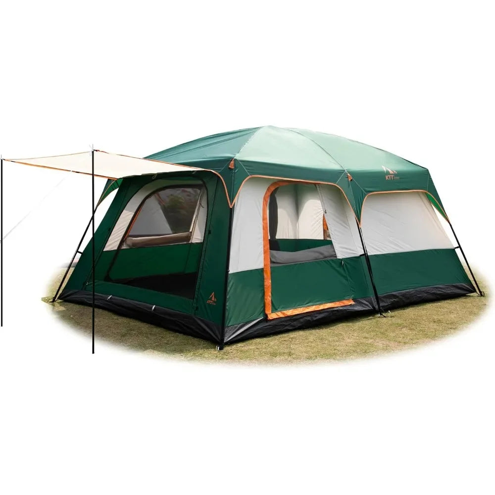 Family Cabin Tent with 2 Rooms & 3 Windows