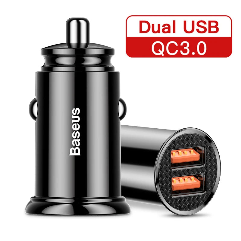 Baseus 30W USB Car Charger with Quick Charge 4.0/3.0 and USB PD