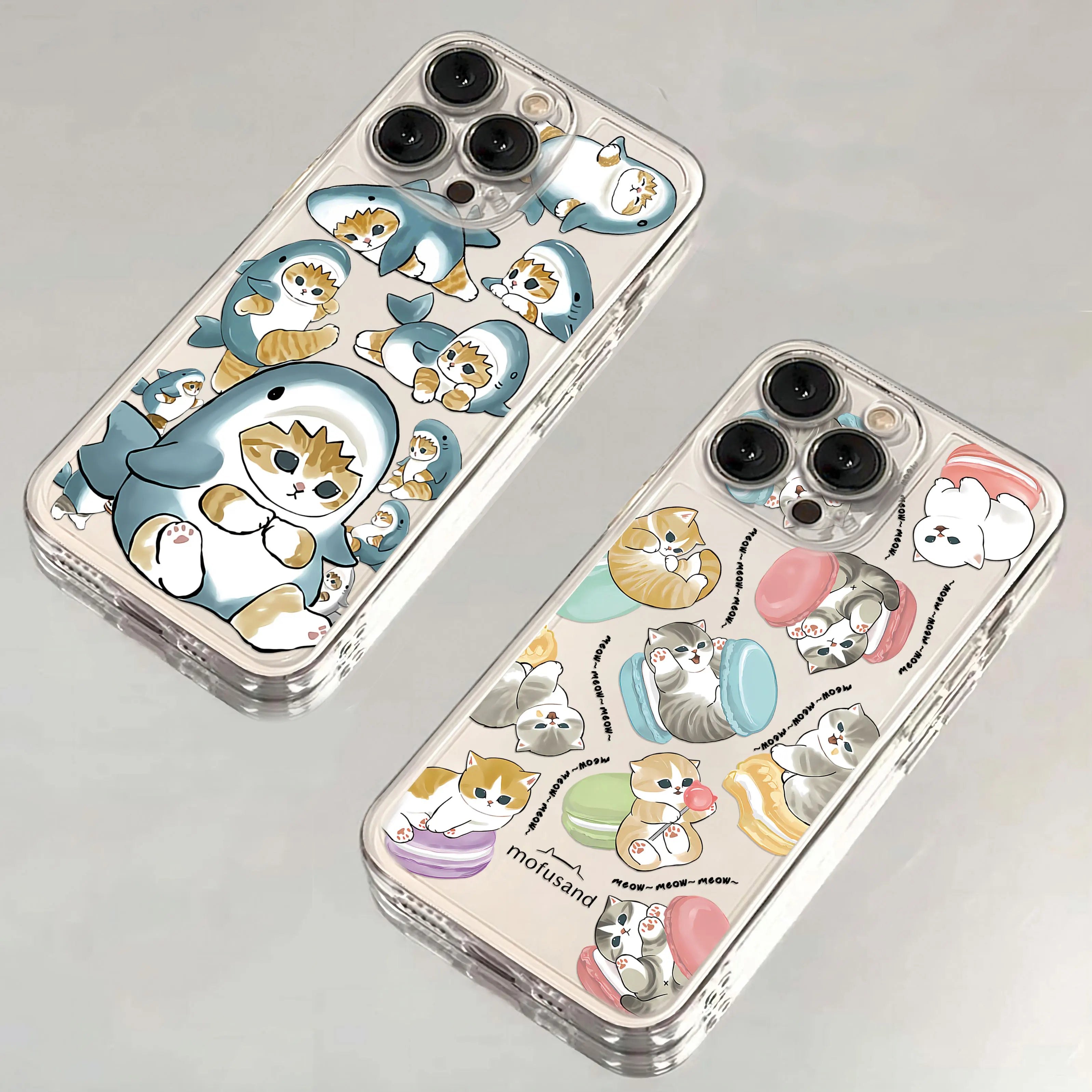 Cute M-Mofusands Cat iPhone Case - Transparent Cover