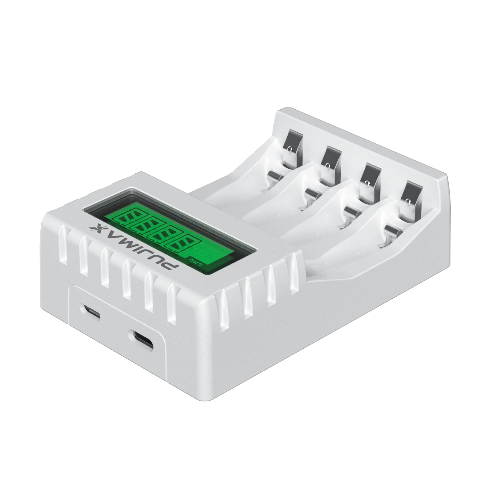 Smart LCD charger for AA/AAA batteries.