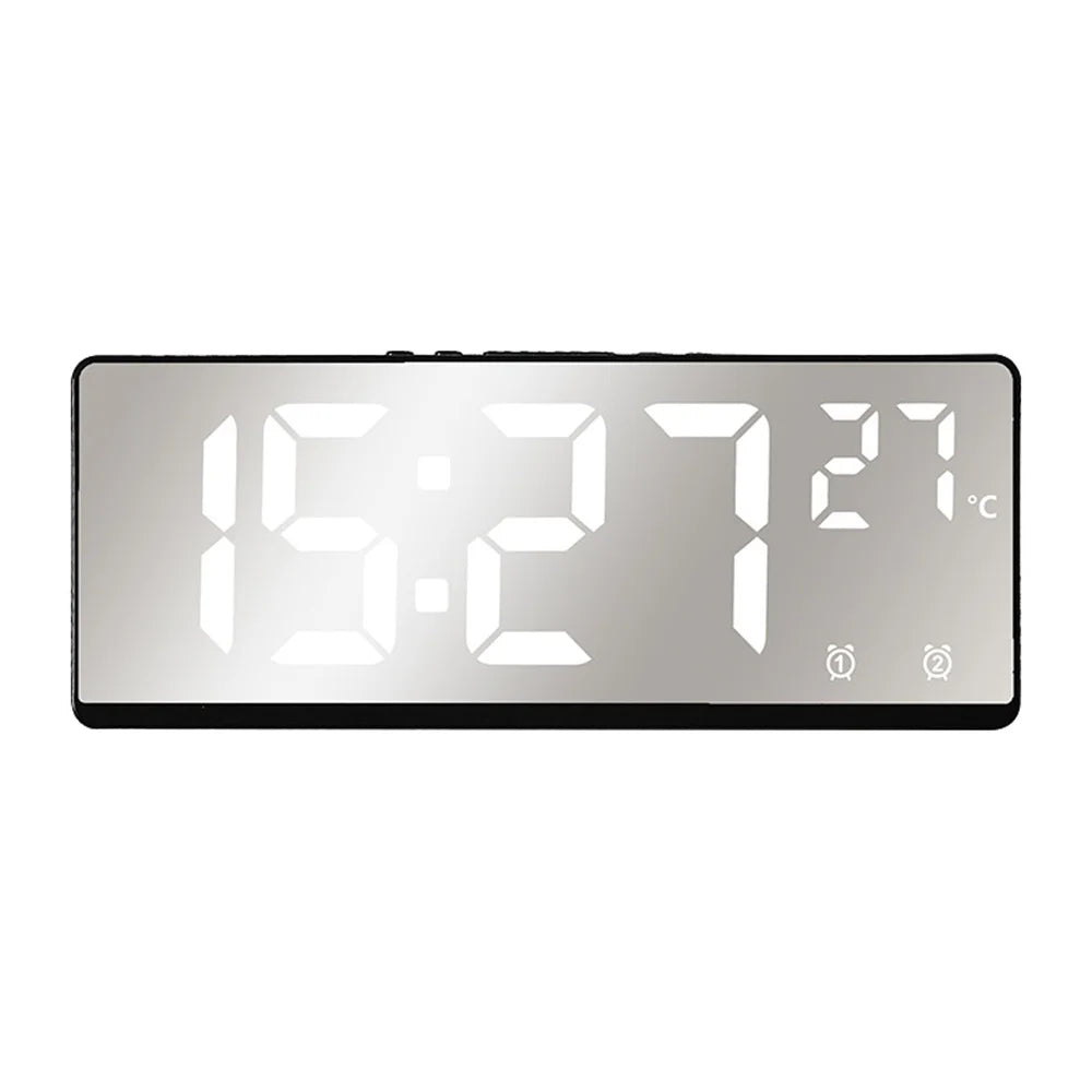 Voice control LED alarm clock, versatile.