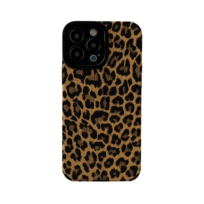 Brown leopard print soft shockproof case.