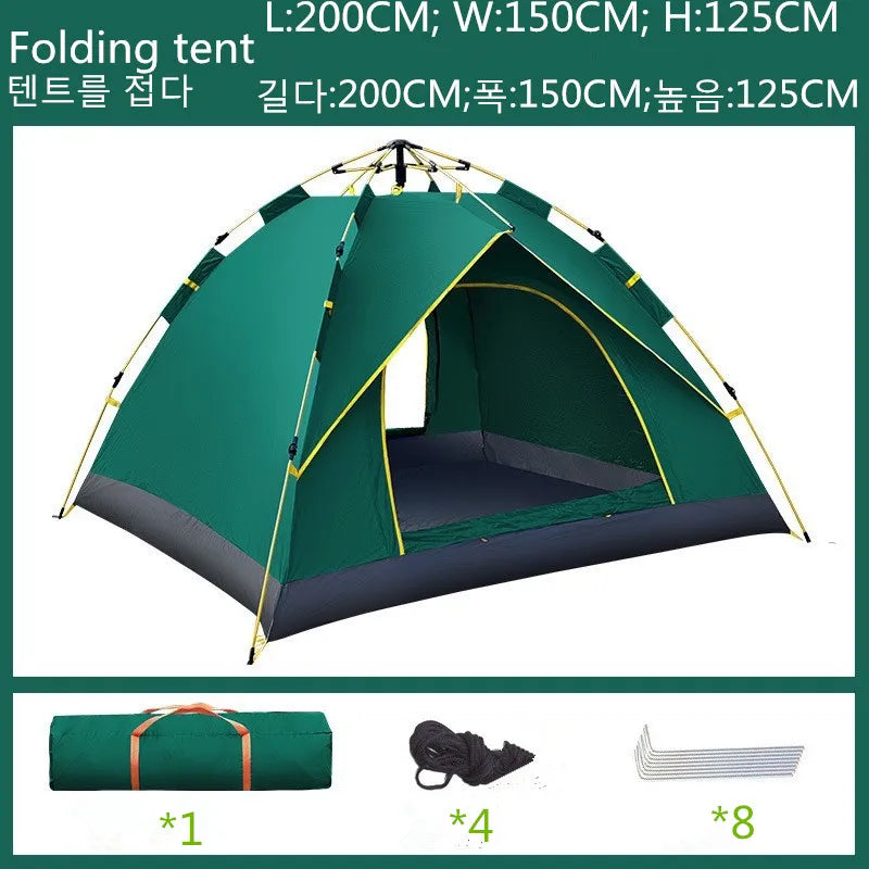 Portable Tent One Touch Outdoor Tent Fully Automatic Quick Opening Tent 3-4 Person Self Driving Camping Tent Sun Proof Tents