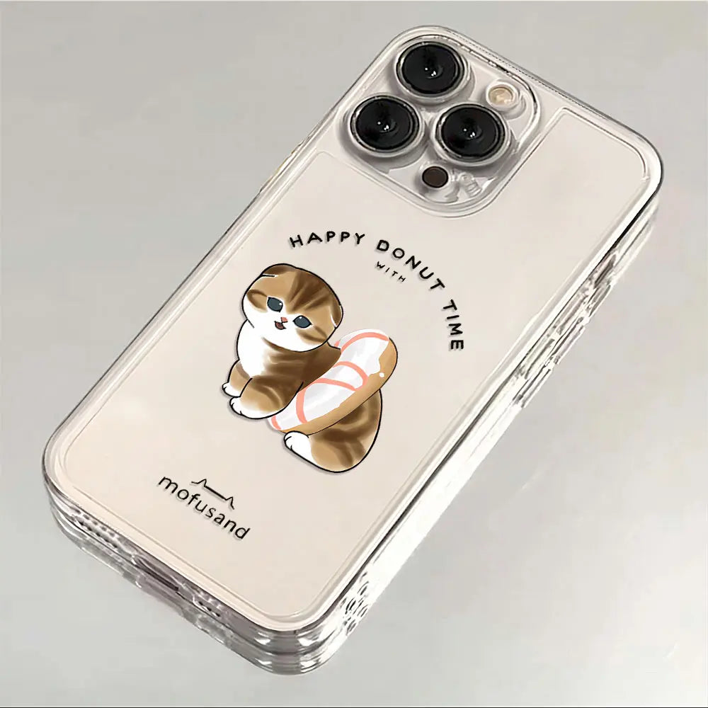 Cute M-Mofusands Cat iPhone Case - Transparent Cover