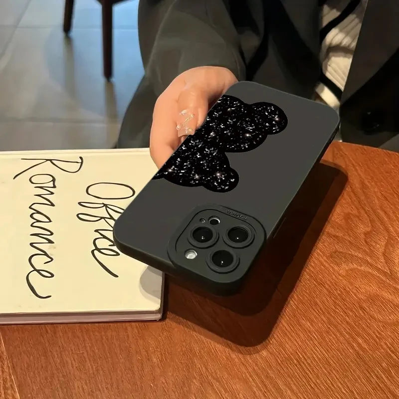 Floral Bear Painting iPhone Case for 7-16 Pro Max, SE, XS, XR