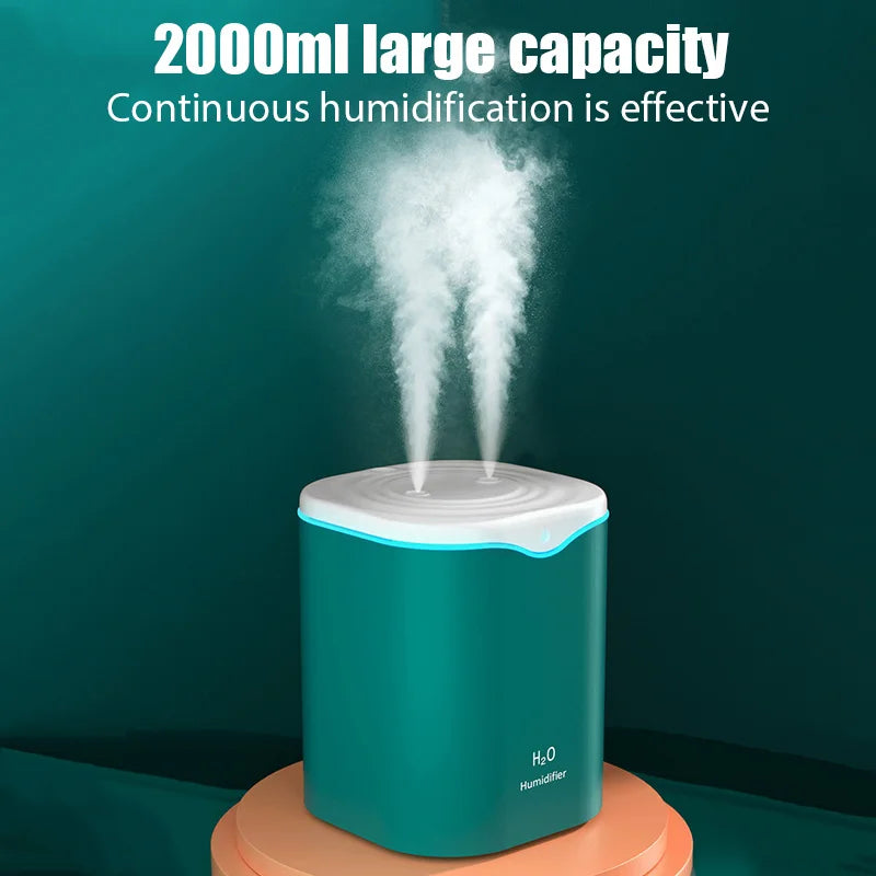 USB Humidifier: Double Spray, Aromatherapy, Purify.