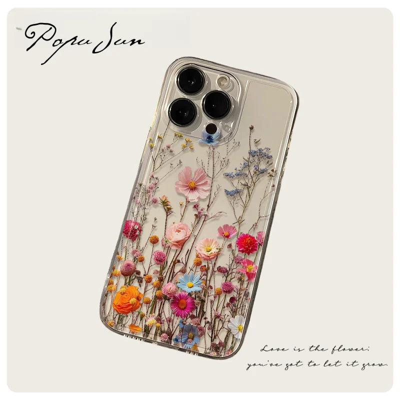 Transparent Floral iPhone Case - Soft Clear Cover