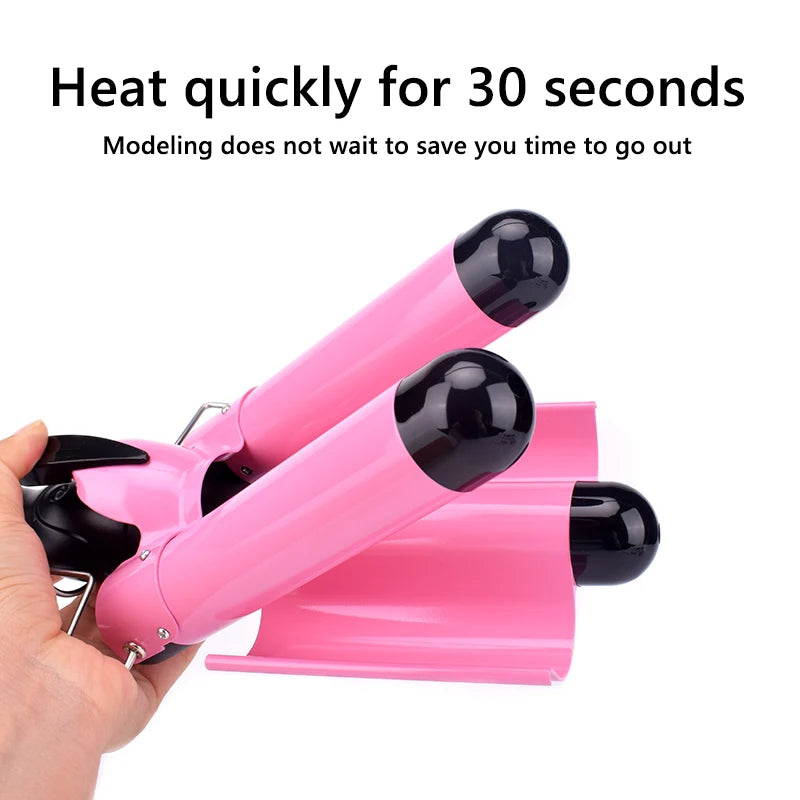 Triple Barrel Ceramic Hair Curler Wand