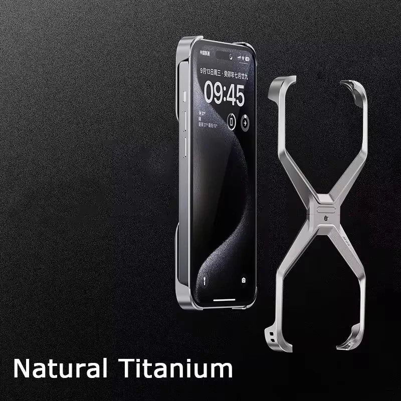 Metal Rimless Armor Case for iPhone 13-16 Pro Max - Removable Heat Dissipation Cover