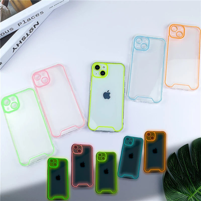 Glowing silicone case for various iPhones.