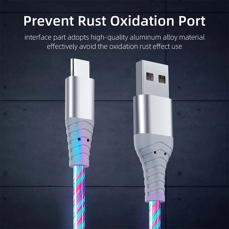 Fast charging LED USB-C cable.