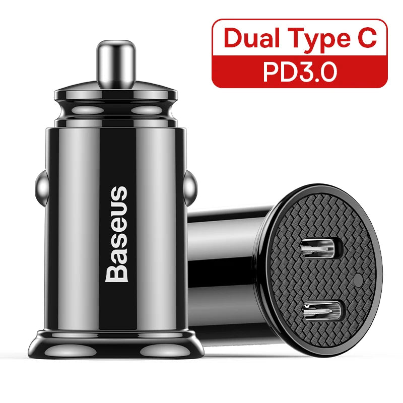 Baseus 30W USB Car Charger with Quick Charge 4.0/3.0 and USB PD