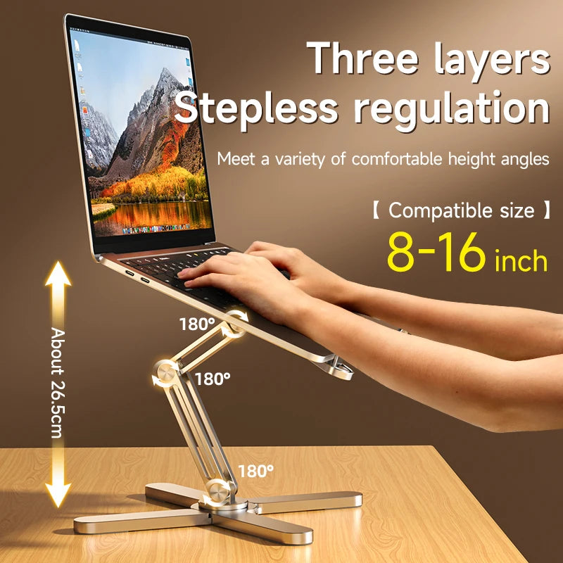 Foldable 360° Rotating Aluminum Laptop & Tablet Stand