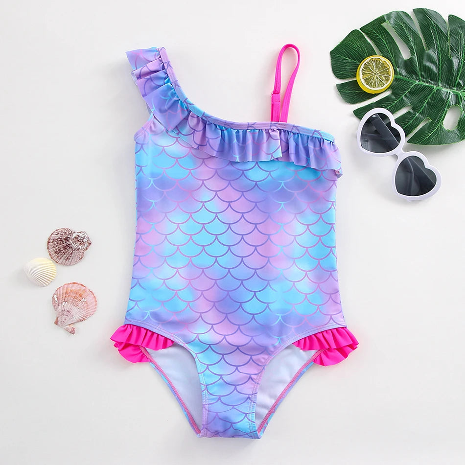 Girls' Mermaid One Piece Swimsuit