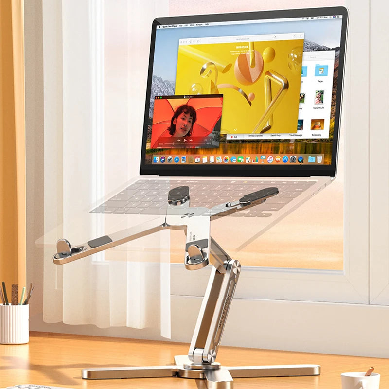 Foldable 360° Rotating Aluminum Laptop & Tablet Stand