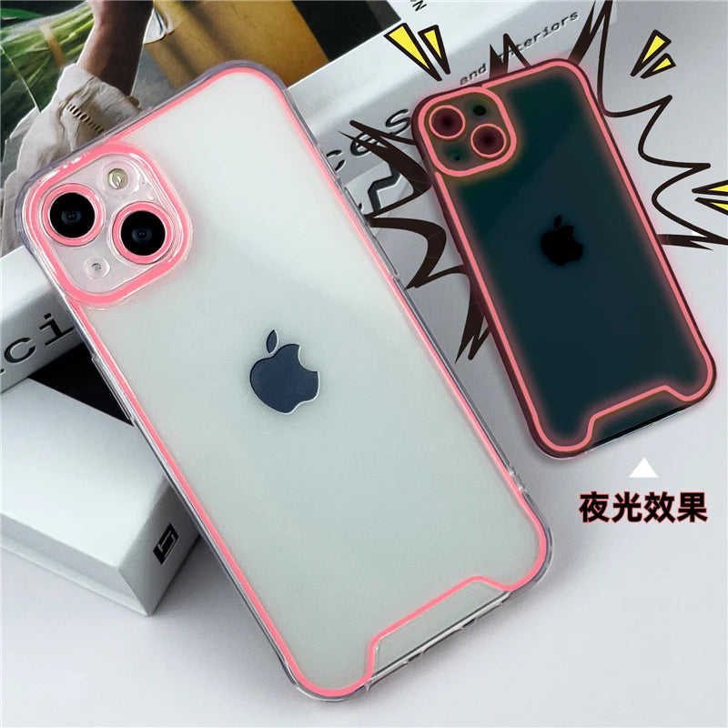 Glowing silicone case for various iPhones.