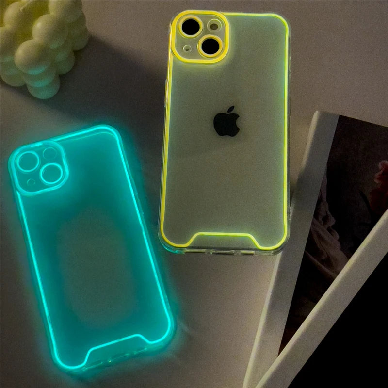 Glowing silicone case for various iPhones.