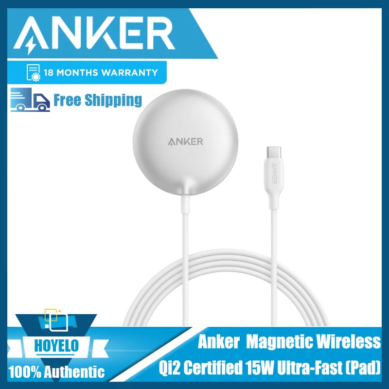 Anker MagGo 15W Wireless Charger: Qi2 Certified for iPhone 15-12