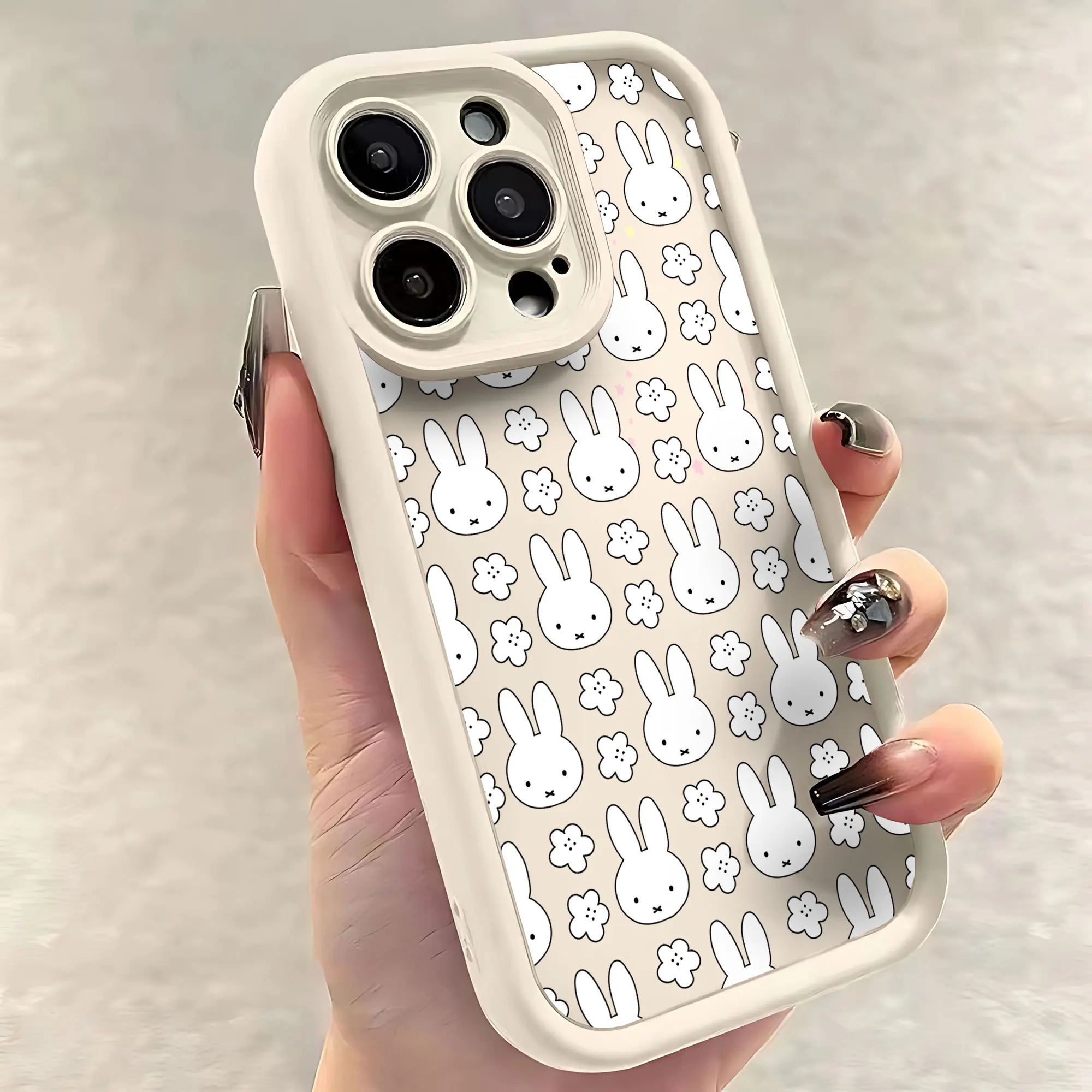 Kawaii White Rabbit iPhone Case - Soft TPU Back Cover