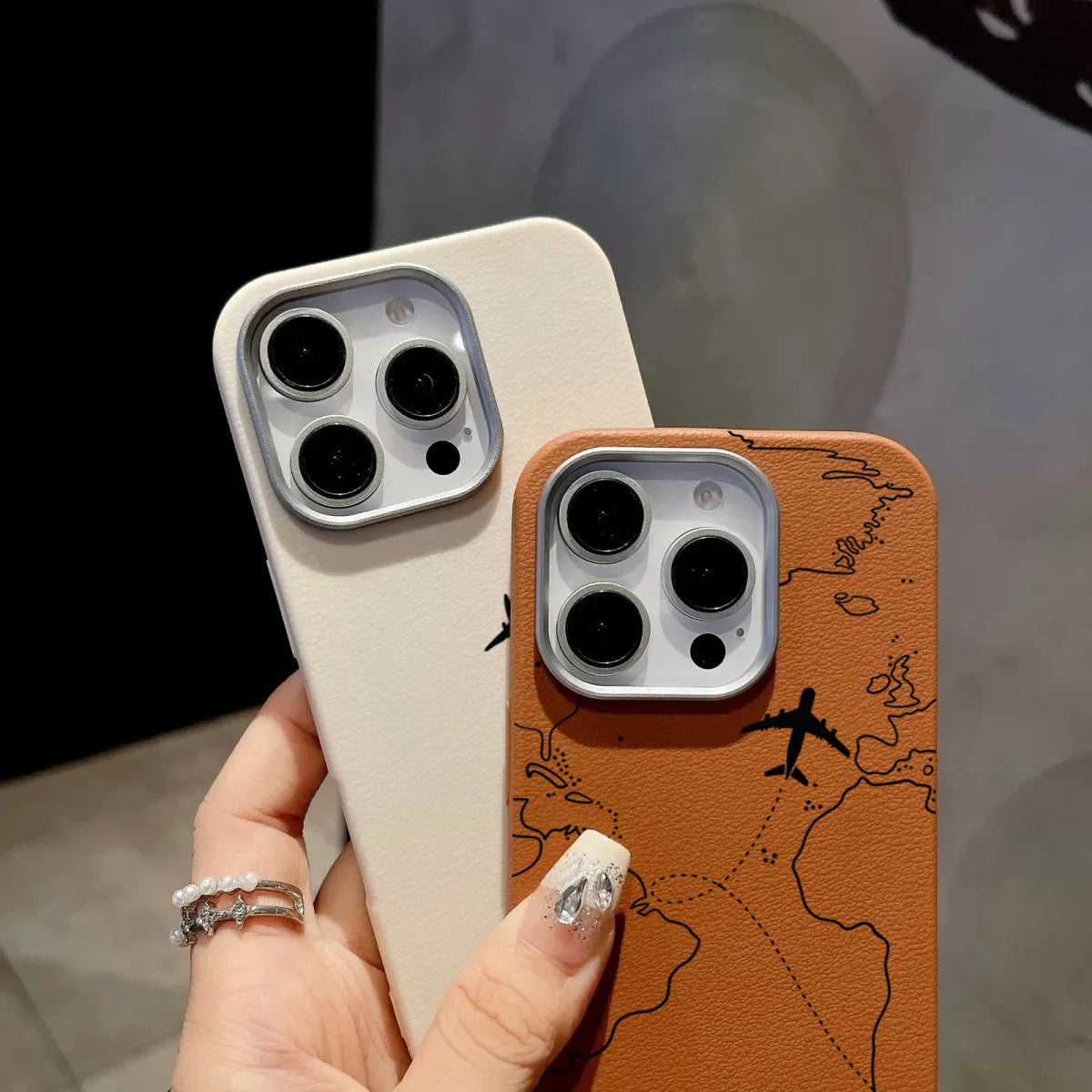 Airplane Lichee Leather Shockproof iPhone Case - For iPhone 16-11 & SE 2022