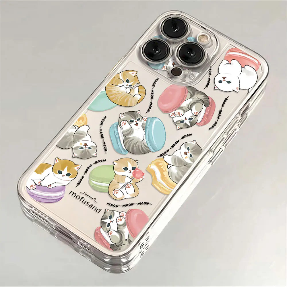 Cute M-Mofusands Cat iPhone Case - Transparent Cover