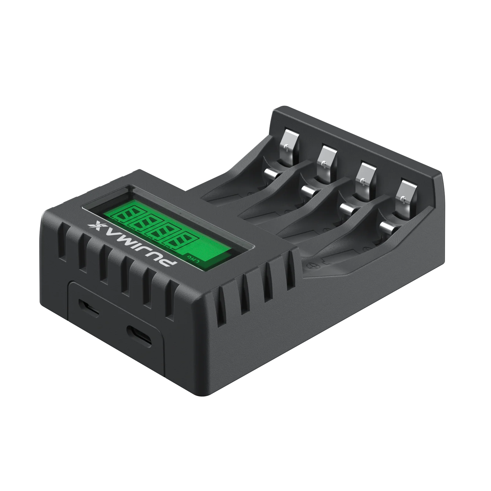 Smart LCD charger for AA/AAA batteries.