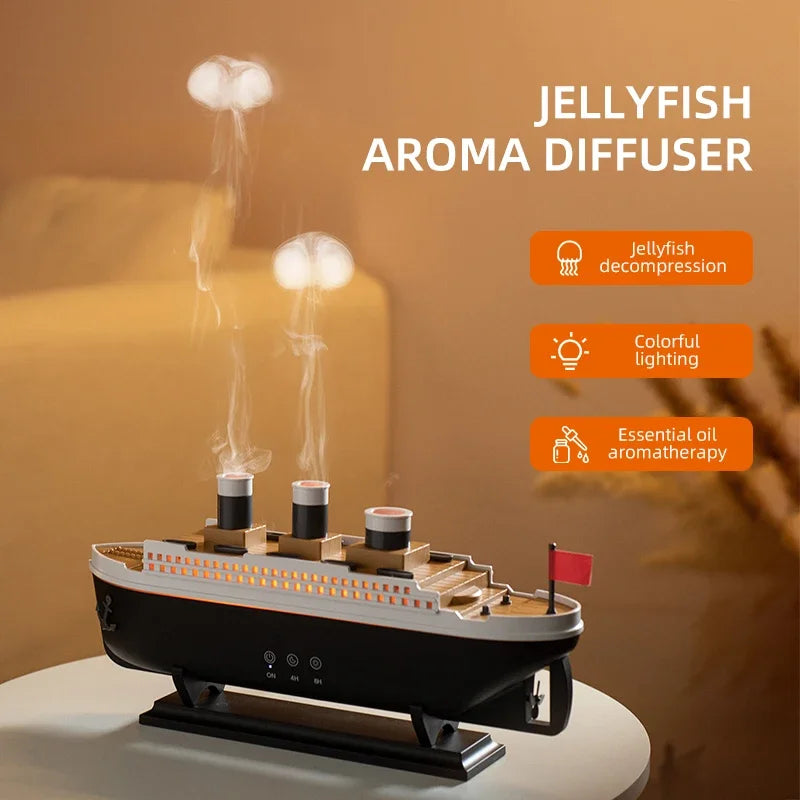 Titanic Ship Model Humidifier with Remote & Aroma Diffuser – 250ml