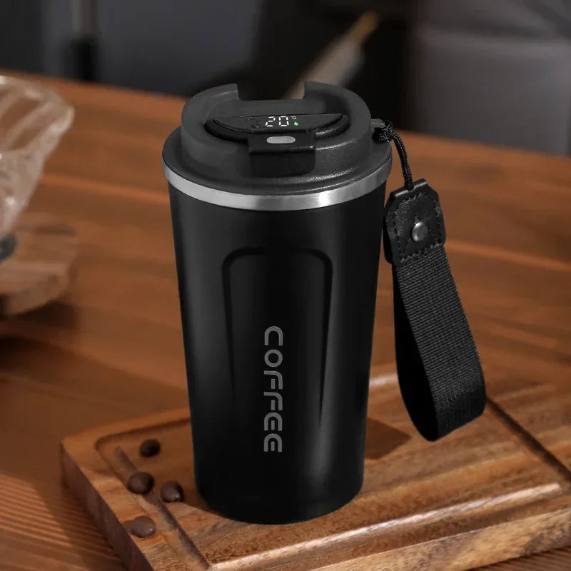 Stainless Steel Thermos Mug with Temperature Display – 380/510ml Vacuum Insulated Tumbler