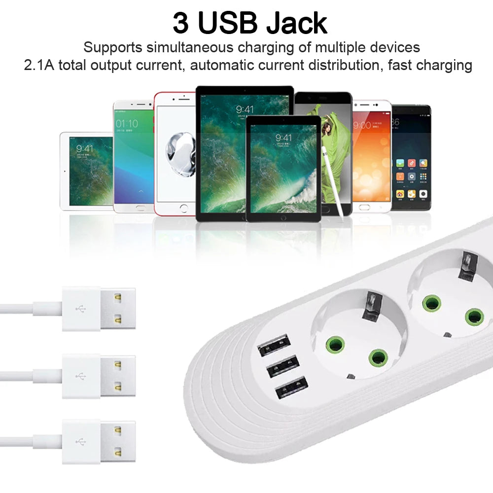 EU Smart Power Strip with USB.