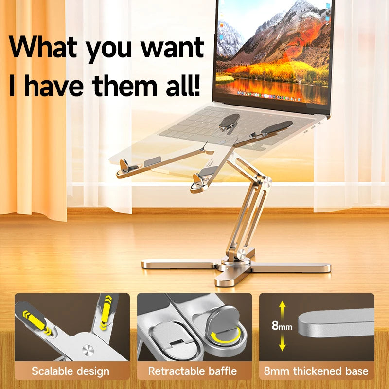 Foldable 360° Rotating Aluminum Laptop & Tablet Stand
