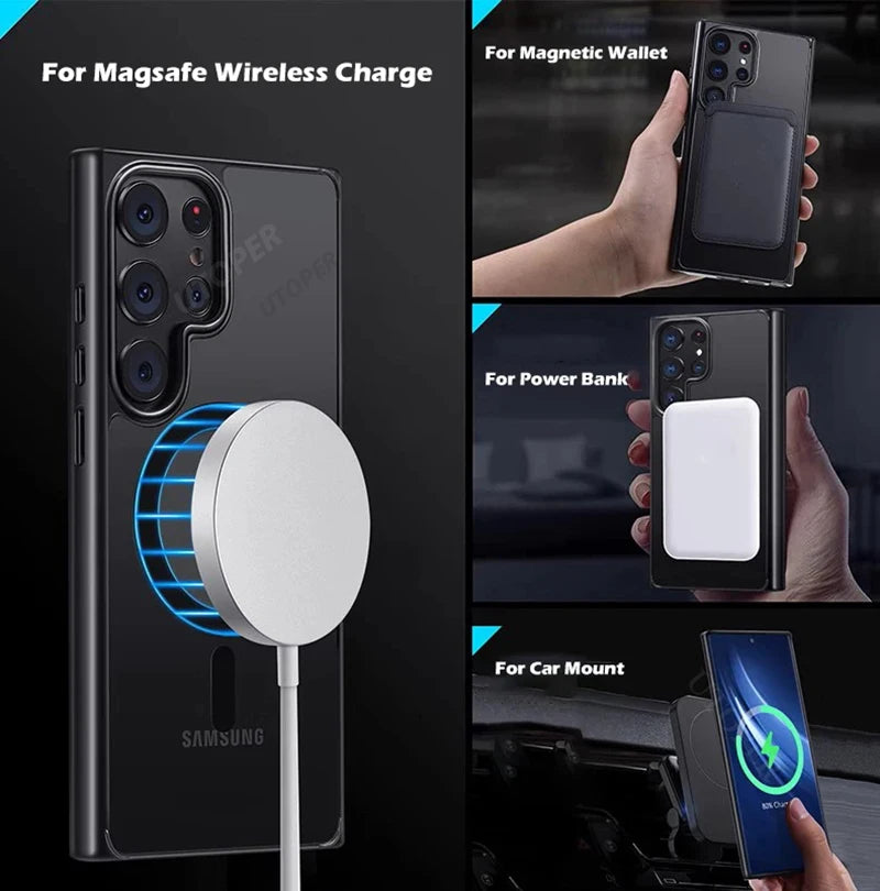 Magnetic Matte Translucent Armor Case Samsung.