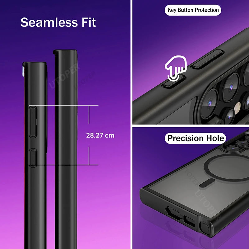 Magnetic Matte Translucent Armor Case Samsung.