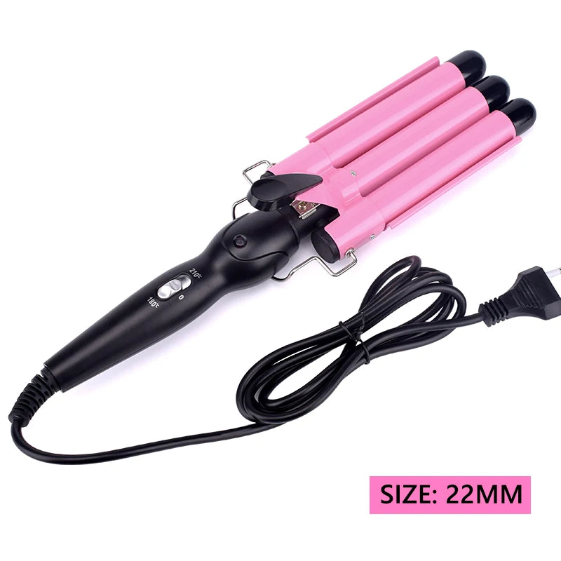 Triple Barrel Ceramic Hair Curler Wand