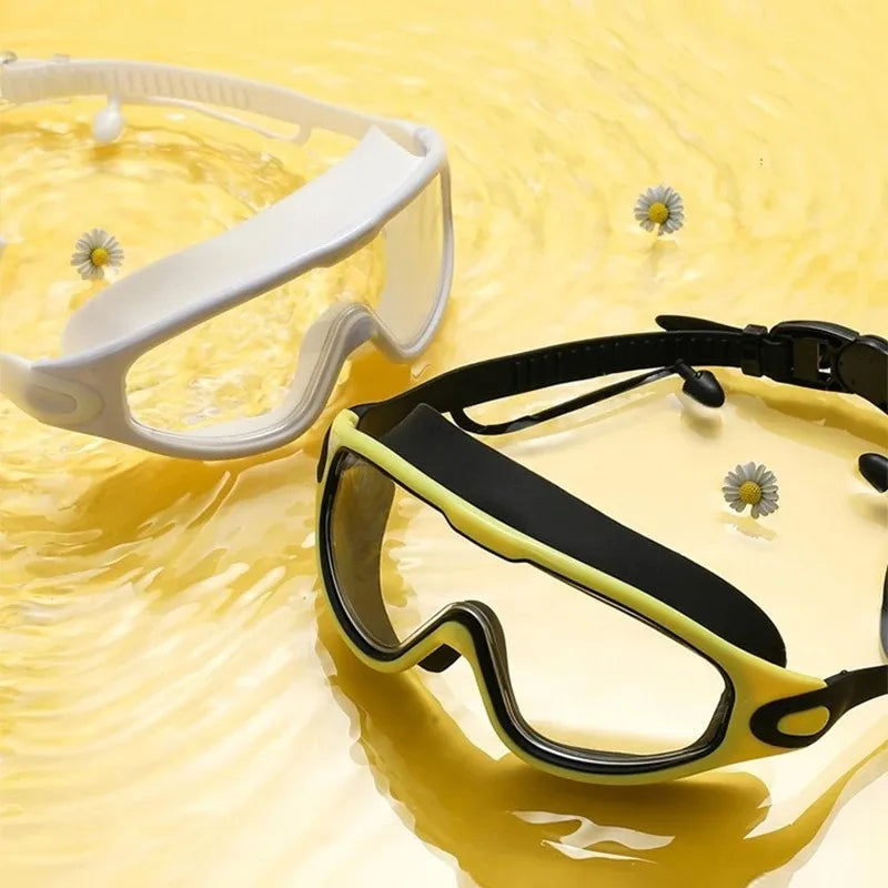 Silicone Swim Goggles with Earplugs - Anti-fog HD Eyewear